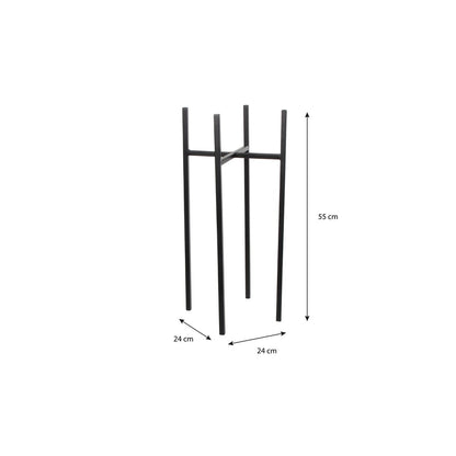 Plantenstandaard 24x24x55 cm zwart ijzer