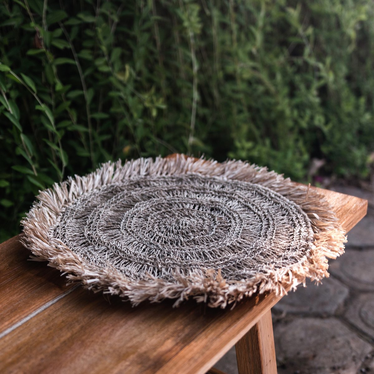 Placemat raffia rond 35 cm set van 2 4 of 6