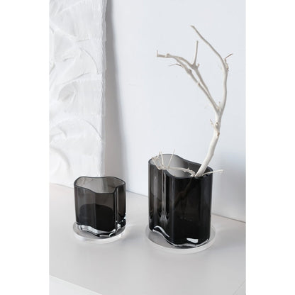 Vaas 13 cm glas grijs