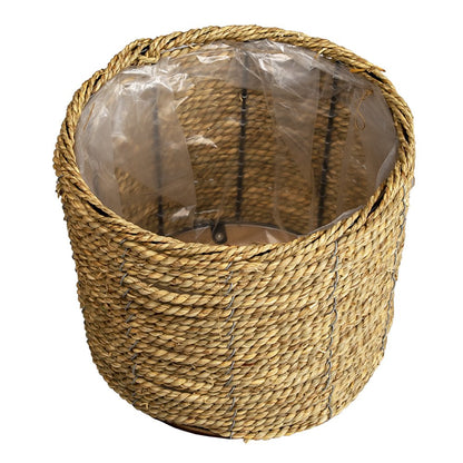 Bloempot Ø 26x21 cm Bruin Zeegras Bloempot Binnen