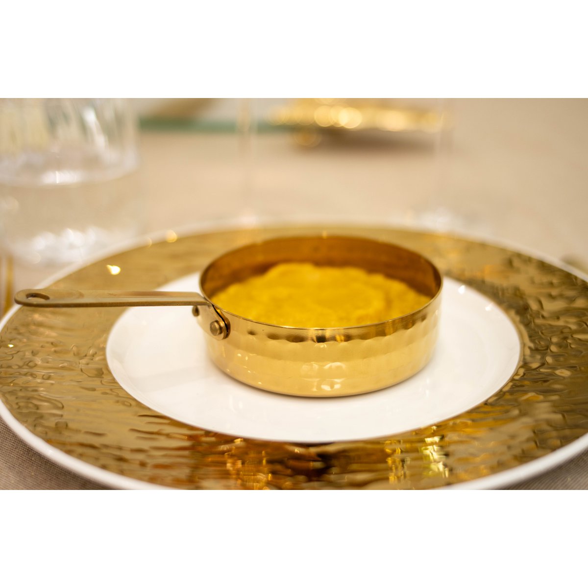 Mini sarkpan goud 10.5x10.5x3.5 cm roestvrij staal