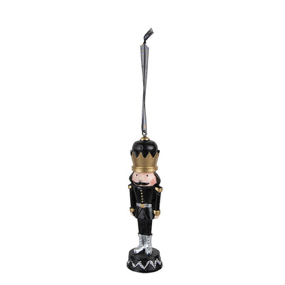 Notenkraker kerstdecoratie 12 cm zwart kunststof