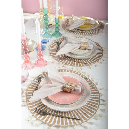 Placemat jute wit Aztec 37x37x1 cm
