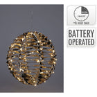 Verlichte bal 25 cm goud 60 microleds timer