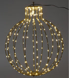 Kerstbal verlicht 45 cm zwart metaal