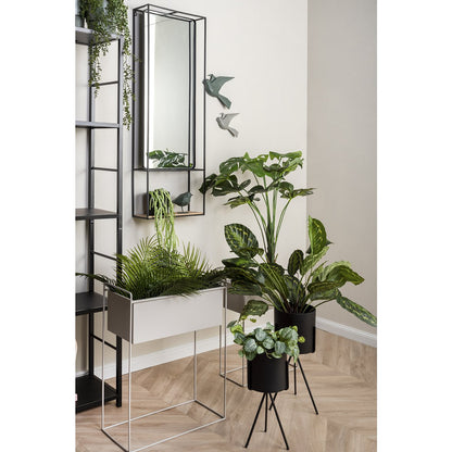 Plantenpotten set 3 stuks donkergrijs ijzer