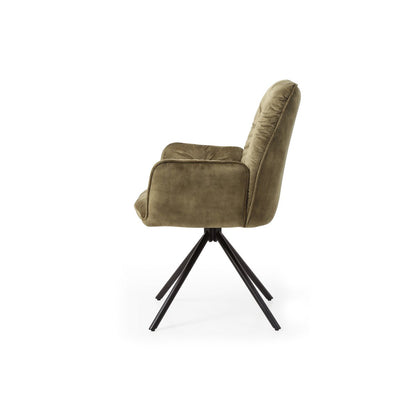 Armchair with 360° swivel function, green