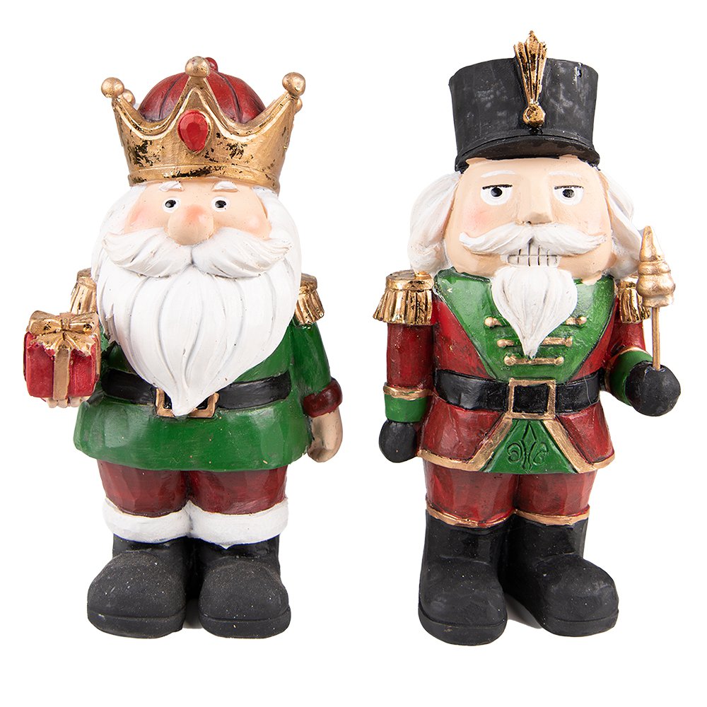 Beeld Notenkraker 21 cm Rood Groen Kunststof Kerstdecoratie