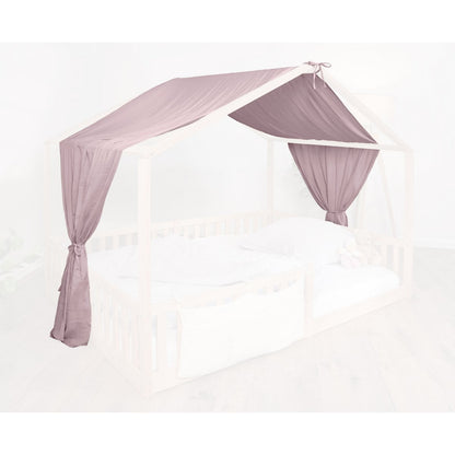 Tissi® canopy mosquito net for house beds 120-140x200 cm old rose