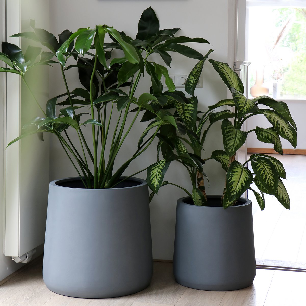 Plantenpot Portland Ø42x40cm grijs polyester