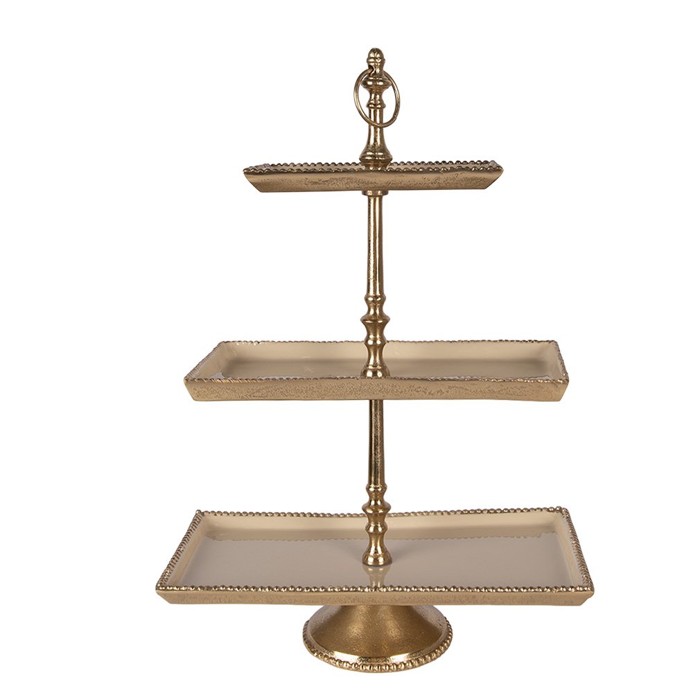 Etagère 3 laags 34x17x50 cm Beige Aluminium