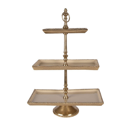 Etagère 3 laags 34x17x50 cm Beige Aluminium
