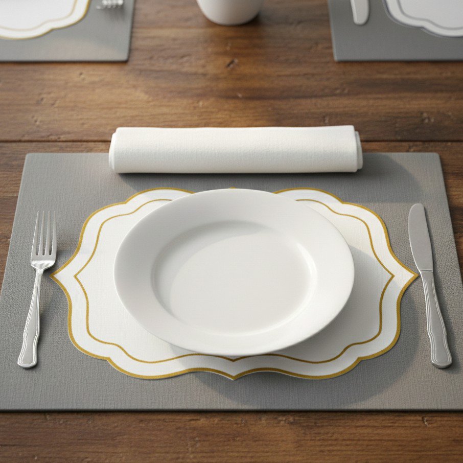 White and gold plate