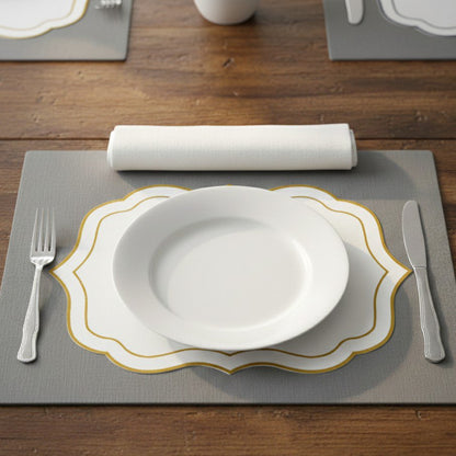 White and gold plate