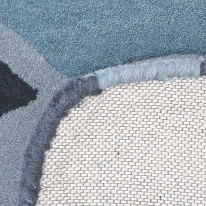 Kindertapijt tijger 65x125 cm wol blauw