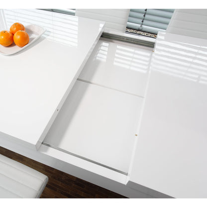 Dining table 180/260x90 cm white