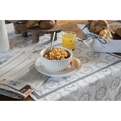 Placemats set van 6 48x33 cm katoen wit grijs