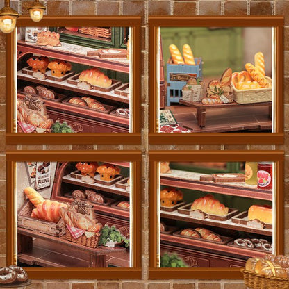 Doe-het-zelf huisje Mrs. Hunts Bakery 21x13x17 cm hout