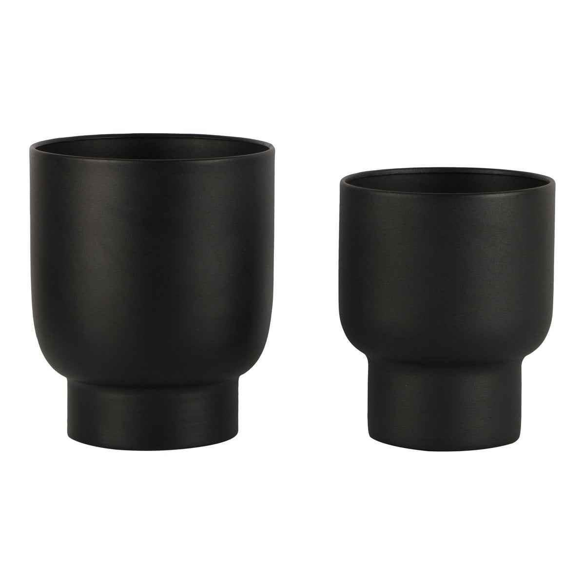 Fulda Plant Pots - Metal, Black - Set of 2