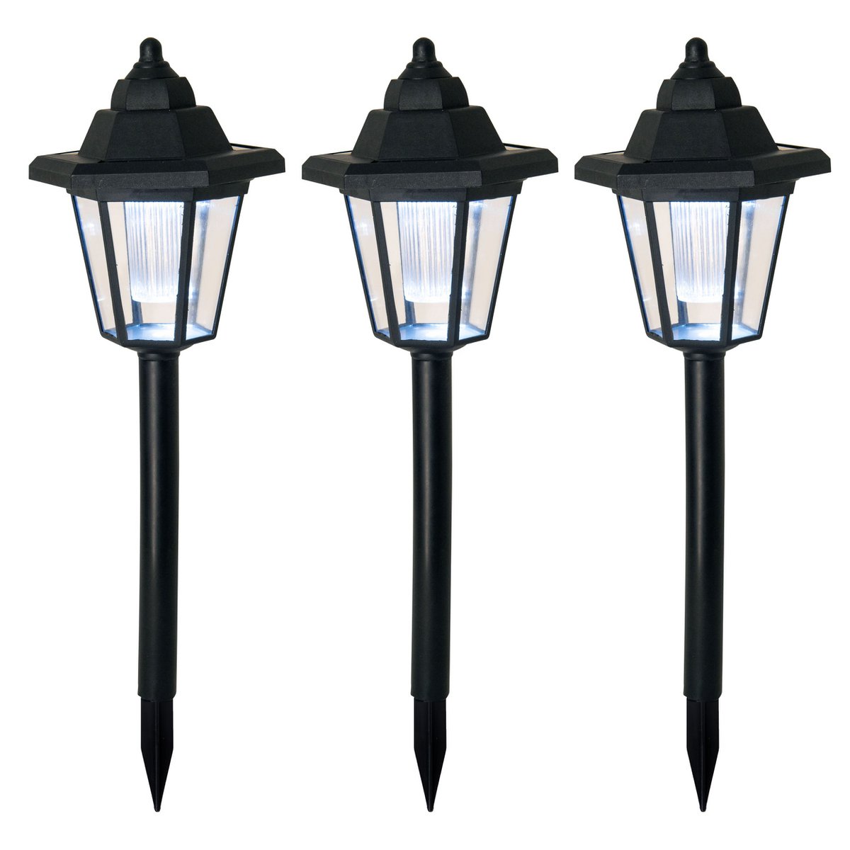 LED solar wandlamp 3-delig koud-wit
