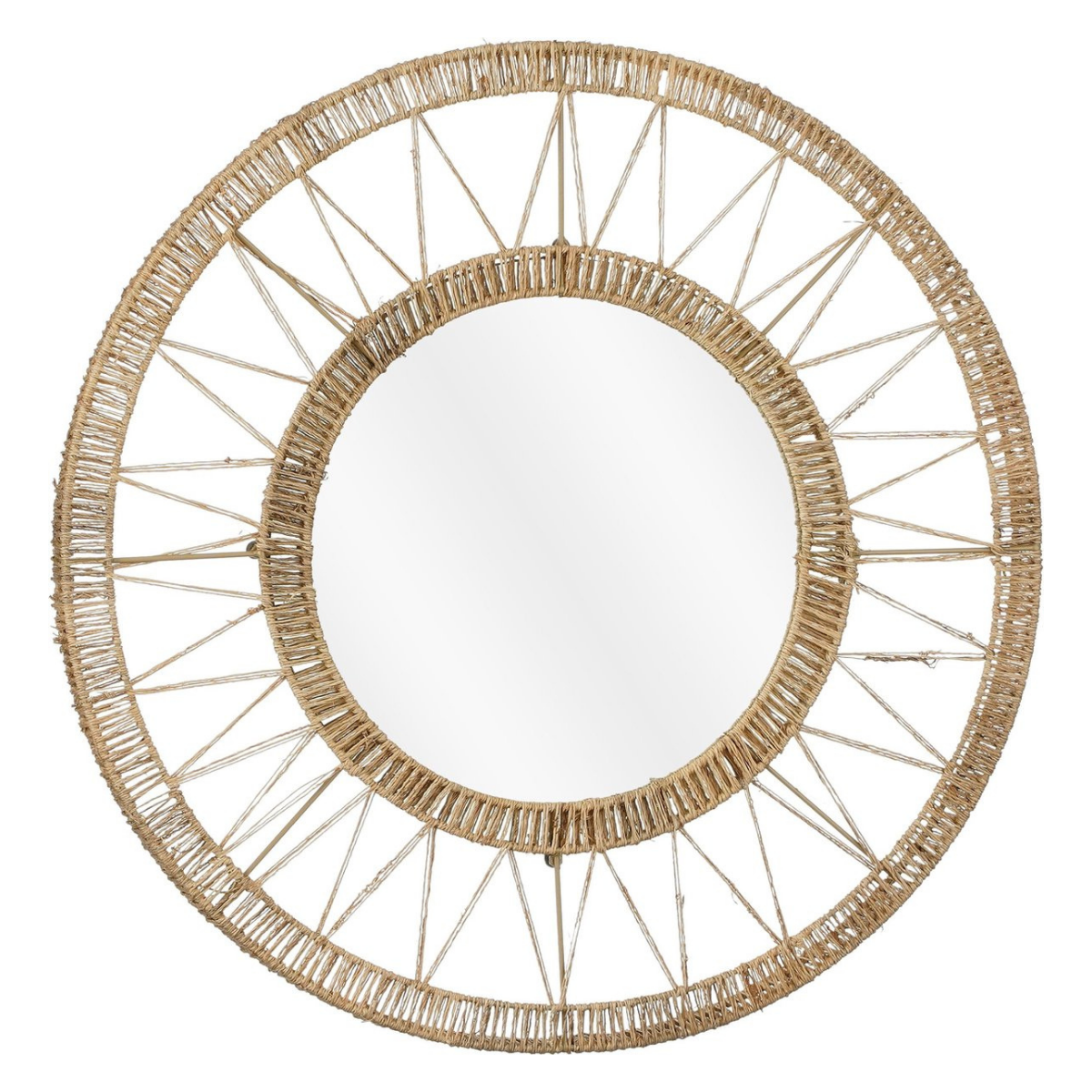 Wandspiegel 60 cm jute lichtbruin