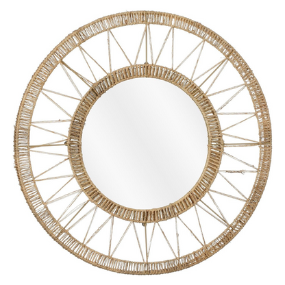 Wandspiegel 60 cm jute lichtbruin