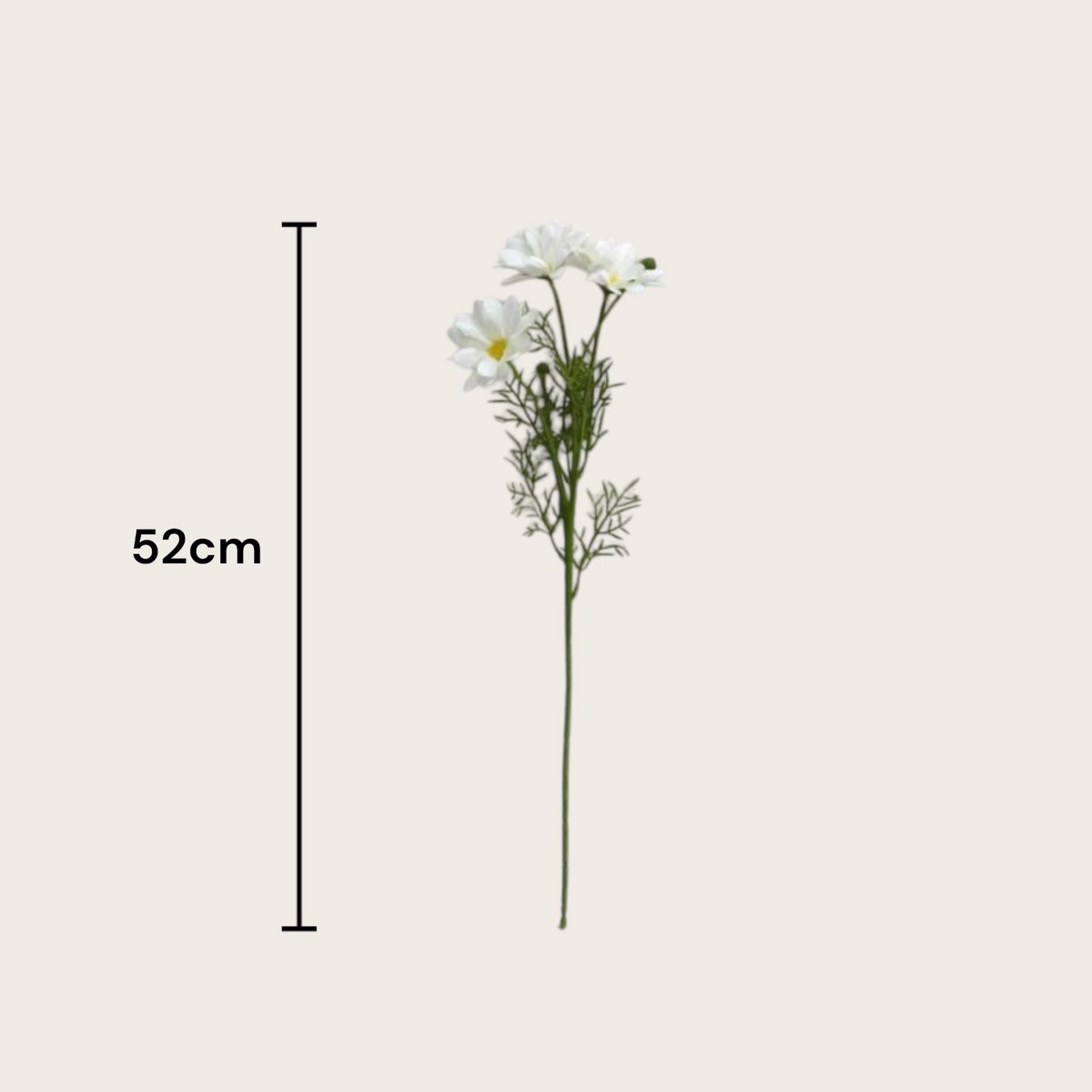 Kunstbloem chrysant 52 cm wit