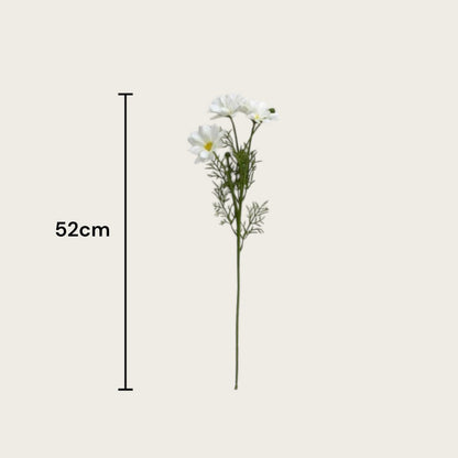 Kunstbloem chrysant 52 cm wit