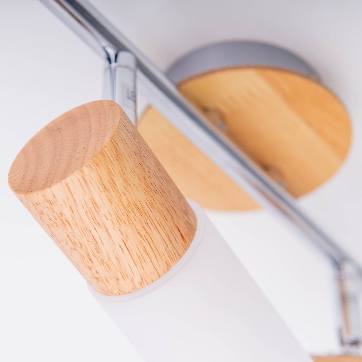 Plafondspot 2 stuks 39 cm metaal hout plastic