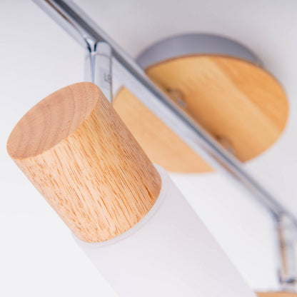 Plafondspot 2 stuks 39 cm metaal hout plastic