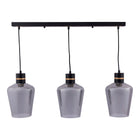Aletha Pendant Lamp With Three Smoke Glass Shades And Gold Details