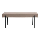 Bank 100x36x42,5 cm zwart staal polyester hout