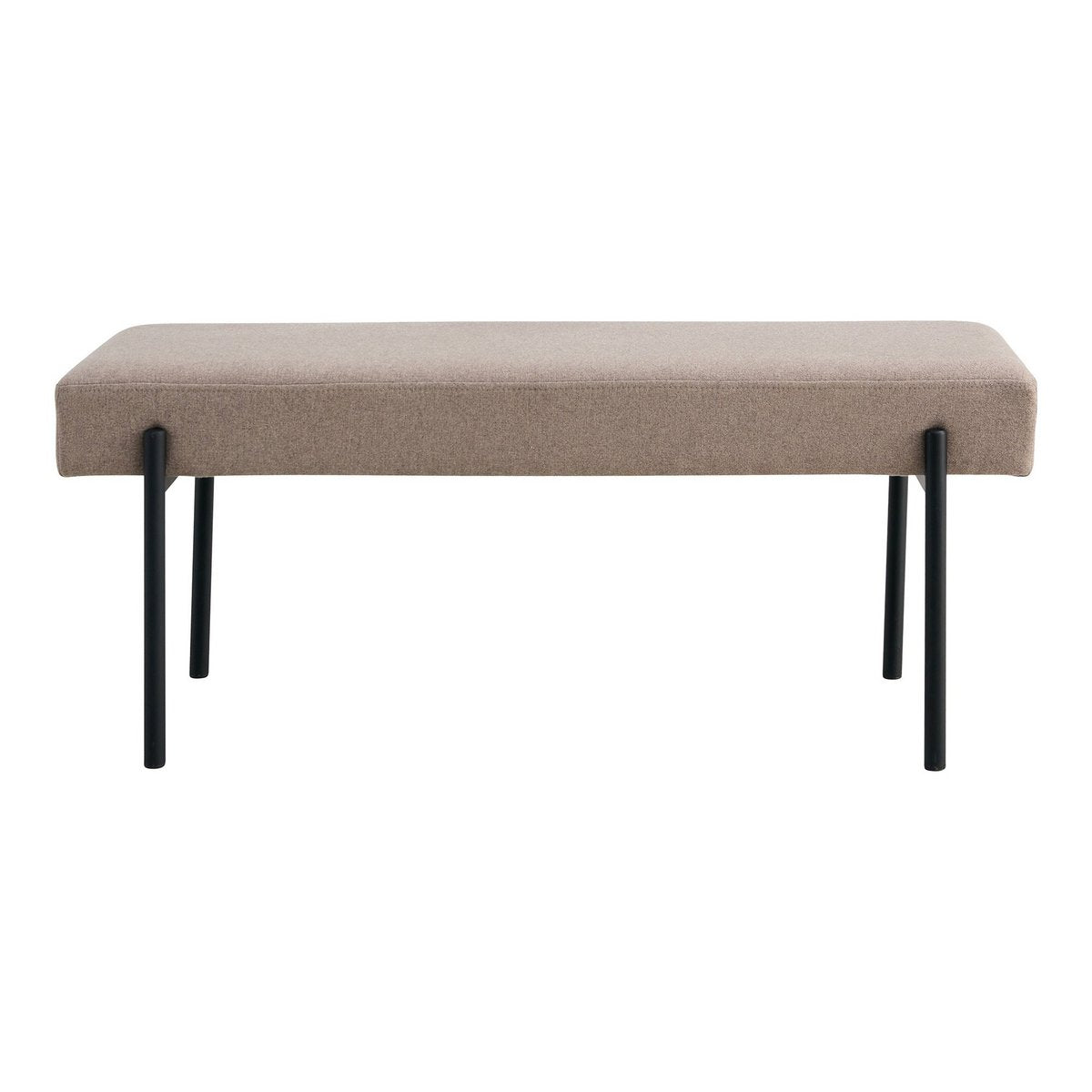 Bank 100x36x42,5 cm zwart staal polyester hout