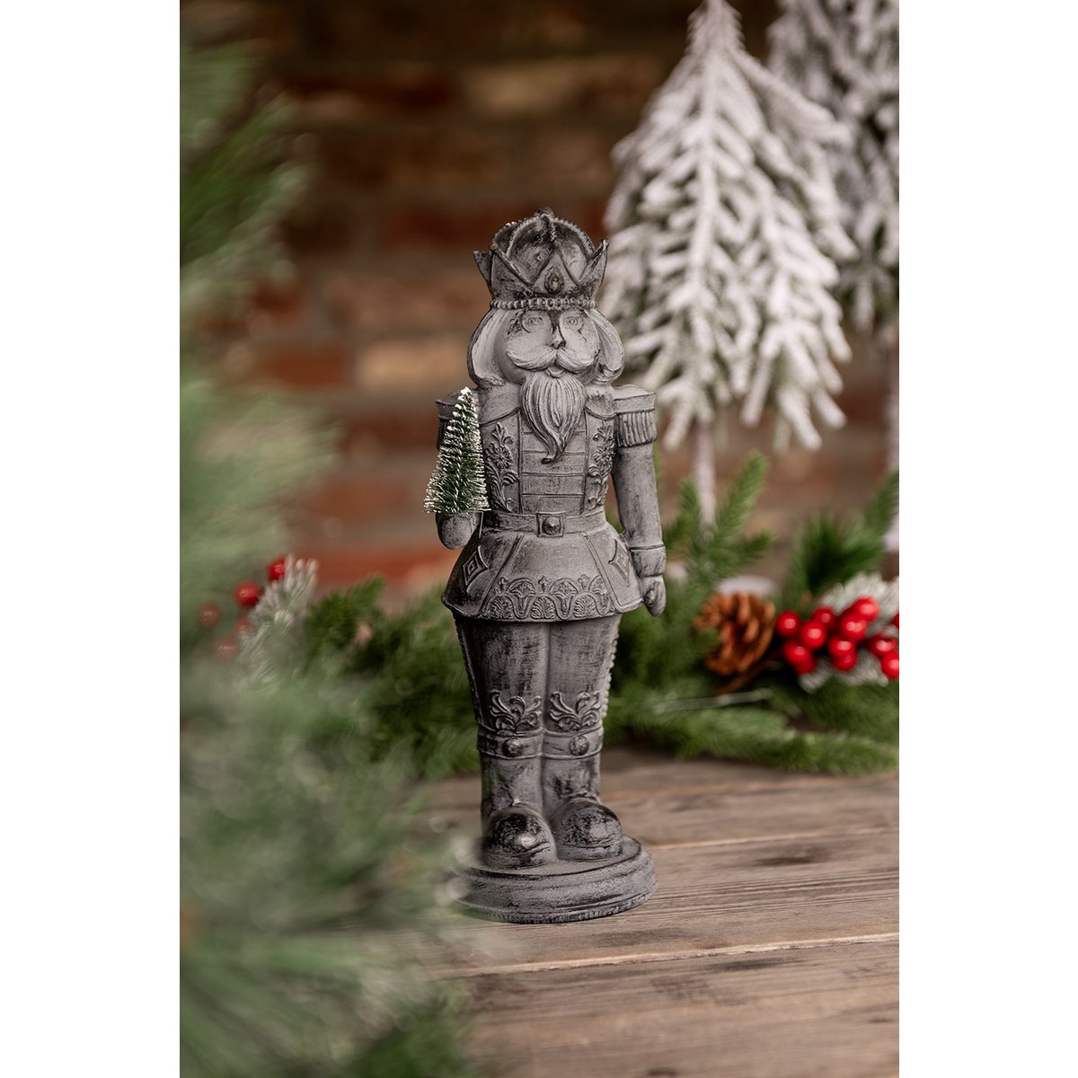 Nutcracker Figurine 32 cm Grey Plastic Christmas Decoration