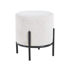 Kruk Ø35x38 cm beige koordoptiek