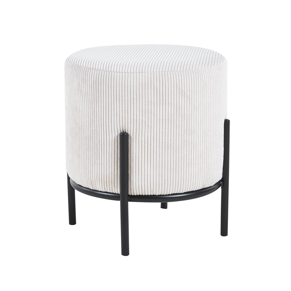 Kruk Ø35x38 cm beige koordoptiek