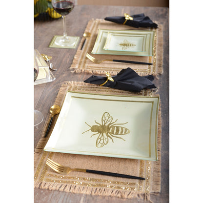 Plat bord goud jute 42x28x1 cm