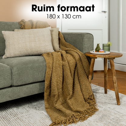 Plaid 180x130 cm bruin polyester