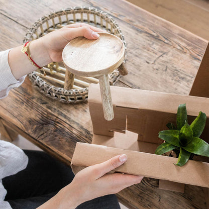 Plantenstandaard hout rond 12 cm