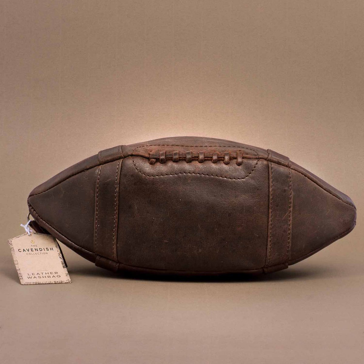 Toilettas leer retro voetbal 28x13x13 cm