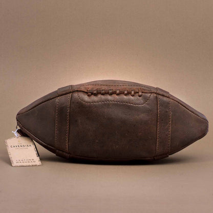Toilettas leer retro voetbal 28x13x13 cm