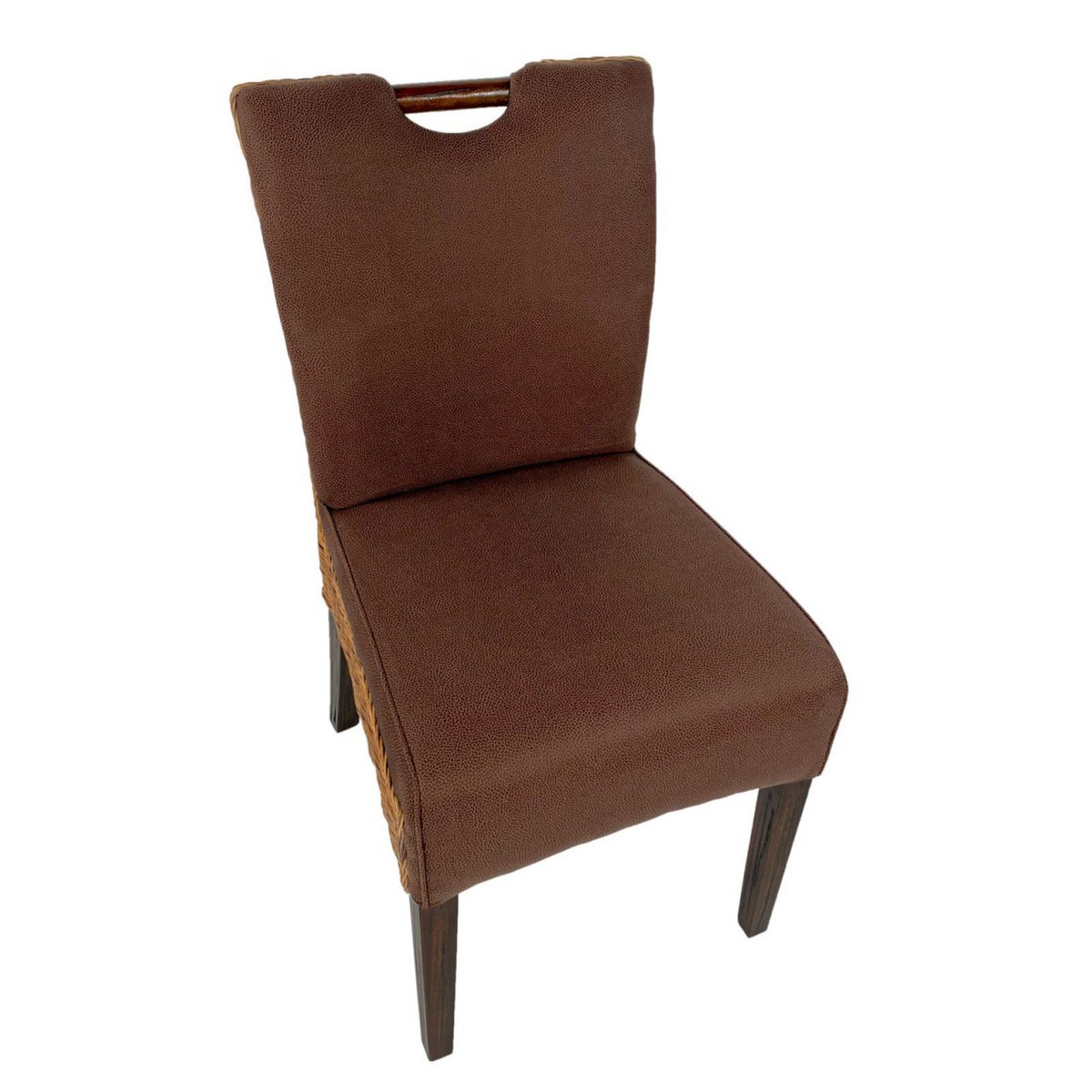 Rattan Eetkamerstoelen Set Van 4 Prairie Bruin Gestoffeerd