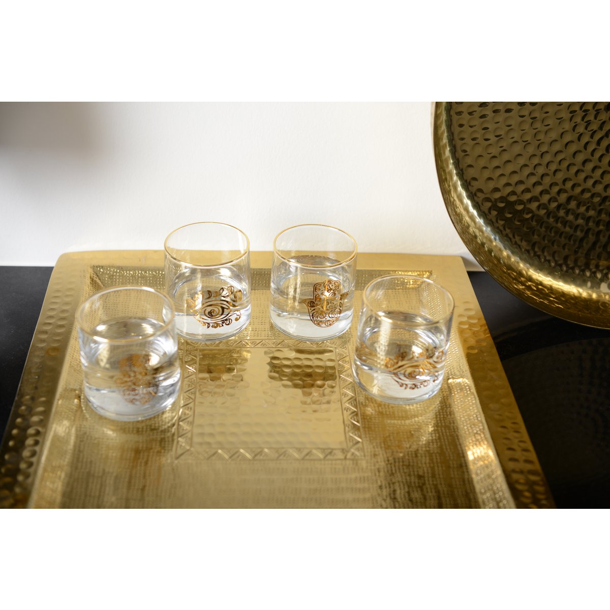 Waterglazen set van 4 wit goud 7x7x8 cm
