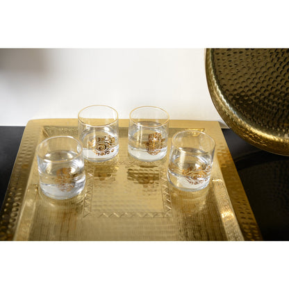 Waterglazen set van 4 wit goud 7x7x8 cm