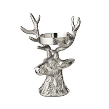 Kandelaar hert 20 cm aluminium zilver