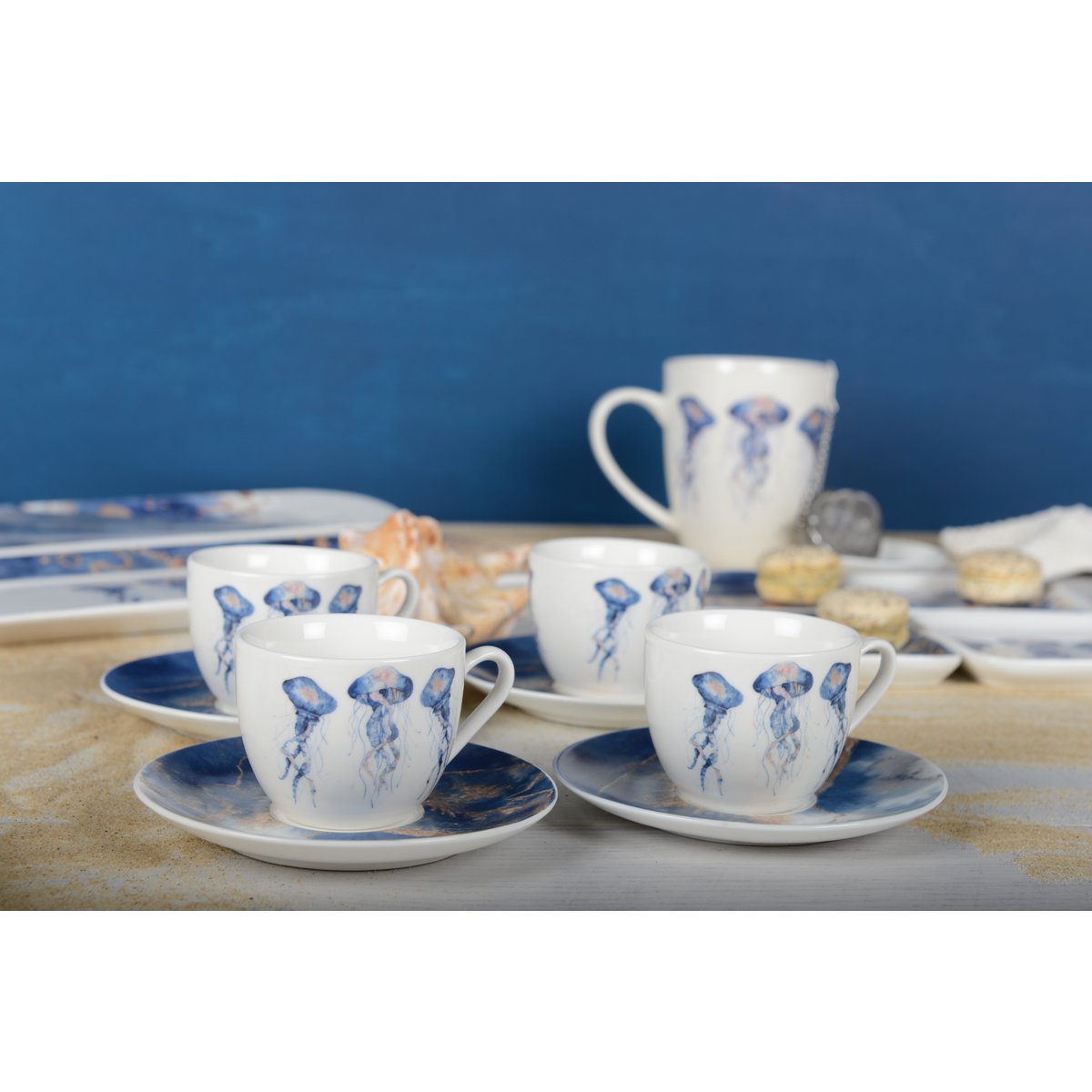 Jellyfish Cups Coffee Cups - Lot of 4