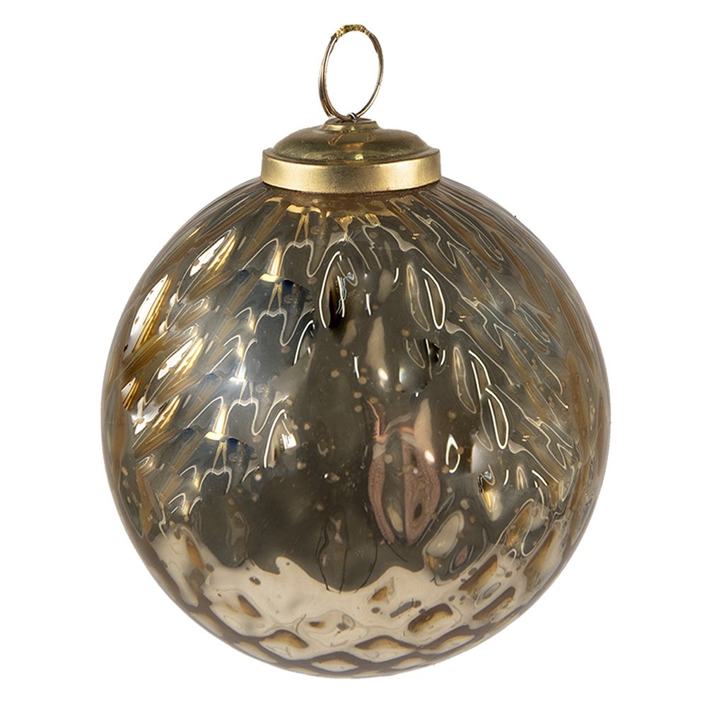 Kerstbal 9 cm goudkleurig glas