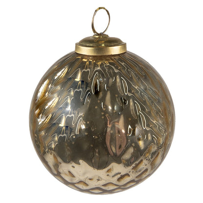 Kerstbal 9 cm goudkleurig glas
