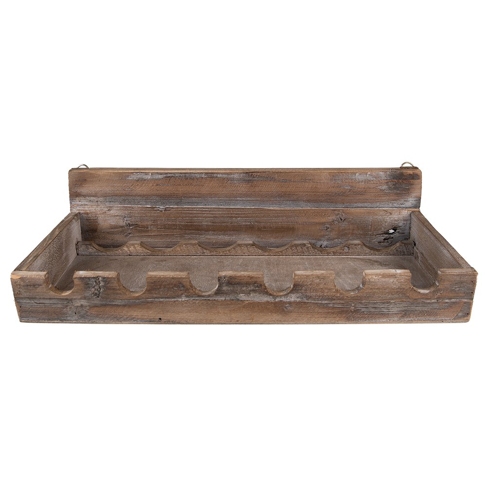 Wijnrek 57x28x14 cm hout bruin wandmontage