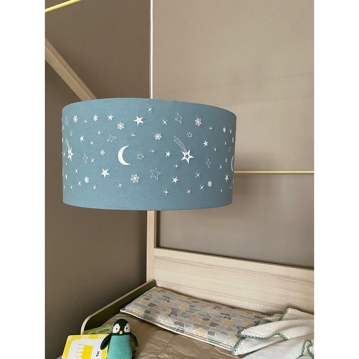Plafondlampenkap 40 cm vintage blauw